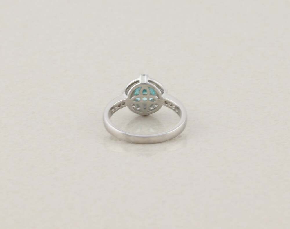 Sterling Silver Sparkly Blue & White Cubic Zirconia CZ Ring Size 10 1/4 - Picture 6 of 7